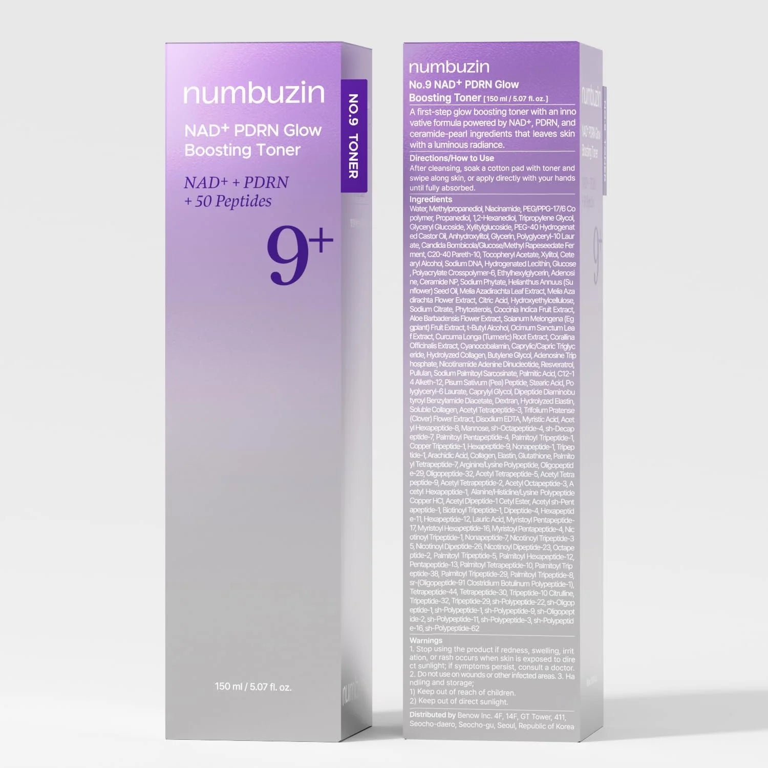 NUMBUZIN - Tónico No.9 NAD+ PDRN 150 ML | Esencia reafirmante y antiedad.