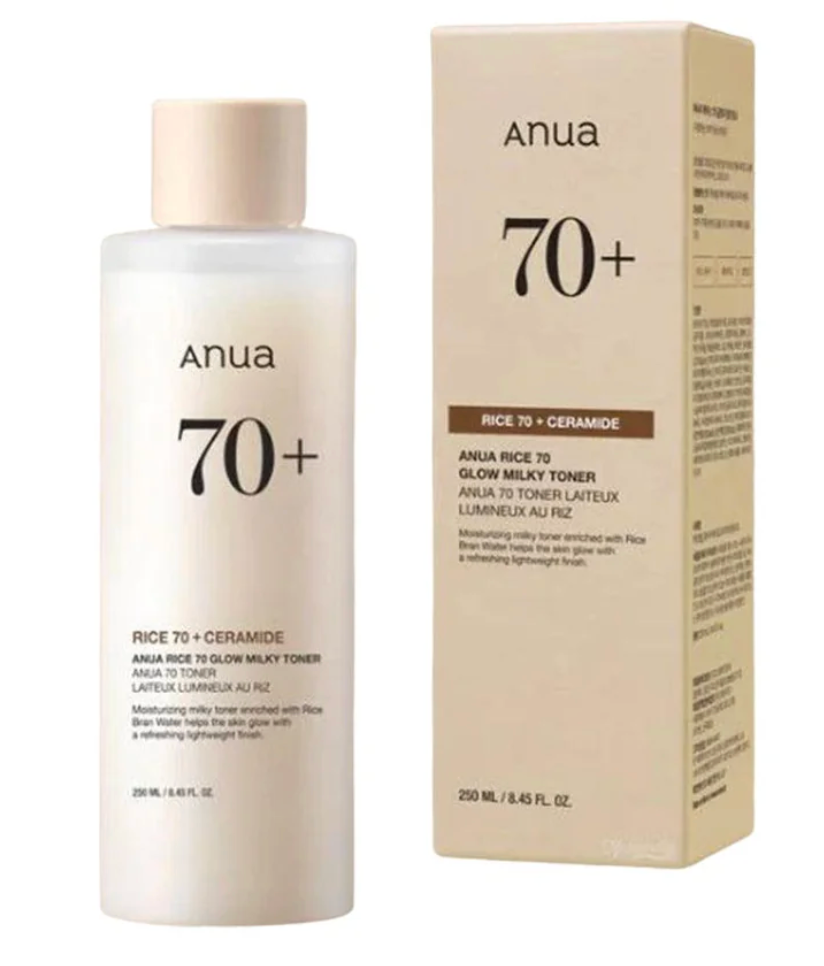 ANUA - Rice 70 Glow Milky Toner 250 ML | Toner Iluminador y Seborregulador