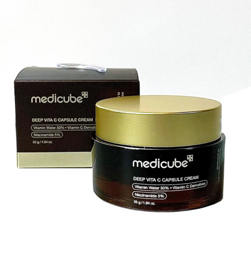 MEDICUBE - Deep Vita C Capsule Cream 55 GR | Crema Antiedad Aclaradora Con Capsulas De Vitamina C