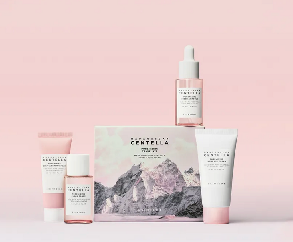 SKIN1004 - Madagascar Centella Poremizing Travel Kit 4 PZAS | Tratamiento de poros y control de grasa.