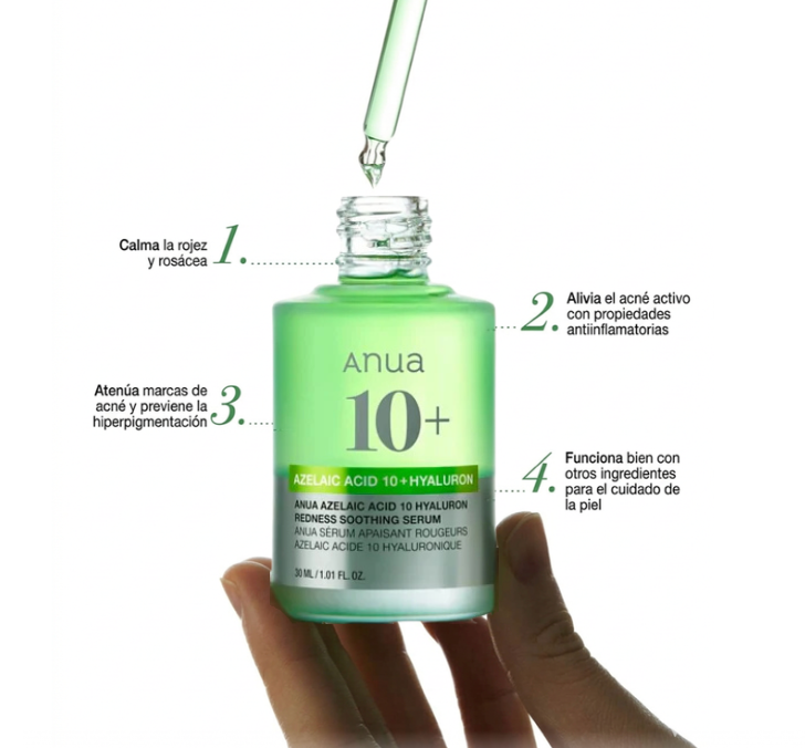 ANUA - Azelaic Acid 10 Hyaluron Redness Soothing Serum 30 ML | Suero Calmante E Hidratante