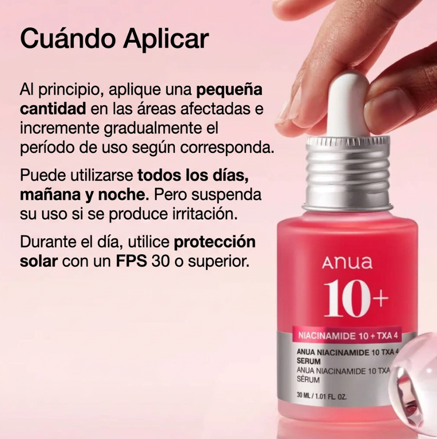 ANUA - Niacinamide 10% + TXA 4% Serum 30 ML | Suero Antimanchas