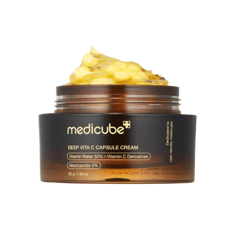 MEDICUBE - Deep Vita C Capsule Cream 55 GR | Crema Antiedad Aclaradora Con Capsulas De Vitamina C
